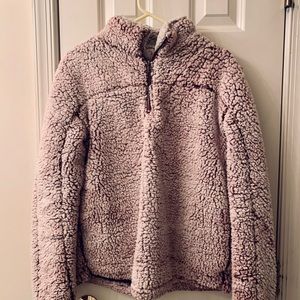 Altard state fuzzy quarter zip pink